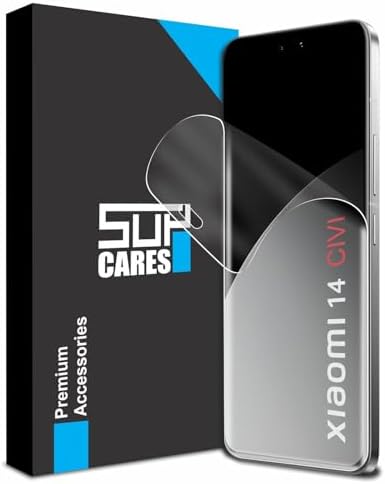 SupCares TPU Anti Glare Matte Unbreakable Membrane Screen Protector For Xiaomi 14 CIVI (6.55 Inch) With Easy Self Installation Kit | Fingerprint Working | Edge-To-Edge Protector Coverage