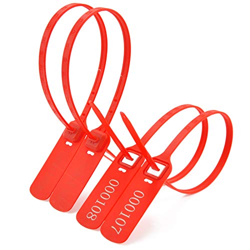 100 Pcs Plastic Security Truck Seal Tamper Evident for Shipping, Trucks, Containers, Logistics, Post and More! (Red)