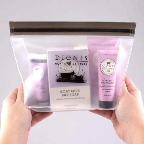 Image of Dionis Goat Milk Lavender Blossom Hand Cream, Body Lotion, Whipped Body Scrub, Shave Butter, Bar Soap 6 oz & Carrying Case 6-Piece Travel Set