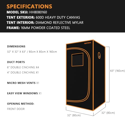 HydroHaven 3x3 Heavy-Duty Grow Tent