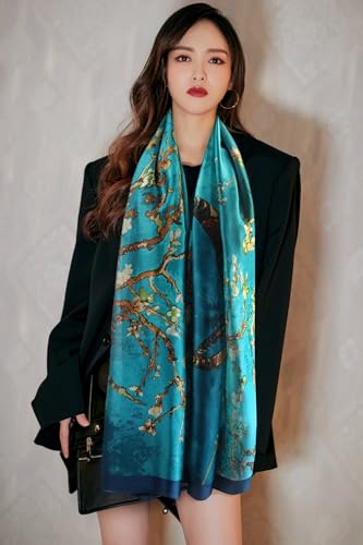 Image of MALINA Women's Polyester Silk Satin Stole Scarf - Soft Lightweight Fashion Wrap, Elegant Floral & Gradient Design, summer stole,Scarf For Women,Premium Stole,Large Size 180x90 cm'