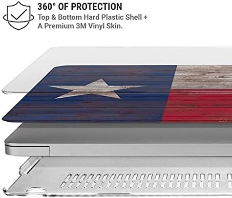 Skinit Case + Skin Compatible with MacBook Pro 15in (2016-19) Originally Designed Texas Flag Dark Wood Design