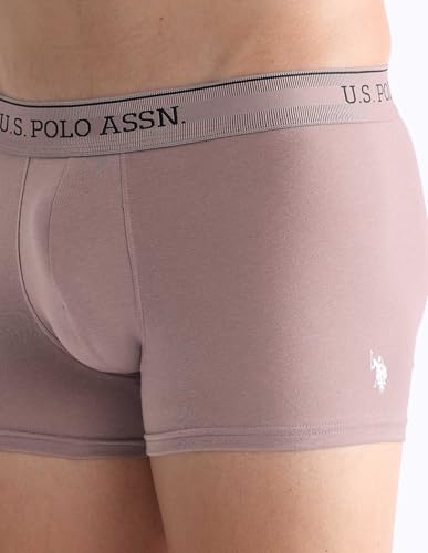 Image of U.S. Polo ASSN. Mens OET15 Mid Rise Solid Underwear Trunks - Pack of 3