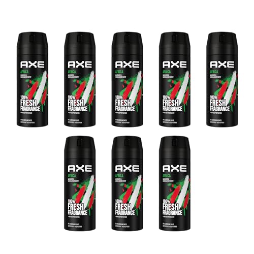 AXE Desodorante en aerosol Africa, 8 x 150 ml, desodorante en aerosol, desodorante para hombres, hombres sin aluminio
