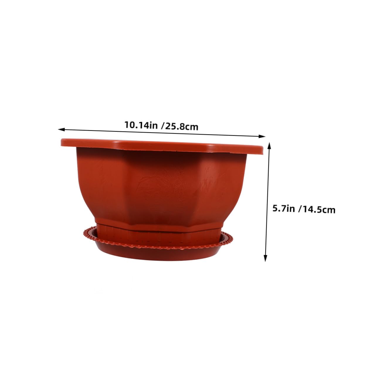 Rouges en PP Pots Octogonaux Faciles à Nettoyer et Entretenir Lot de 5 pour Plantes Succulentes pour Décoration de Jardin Extérieur