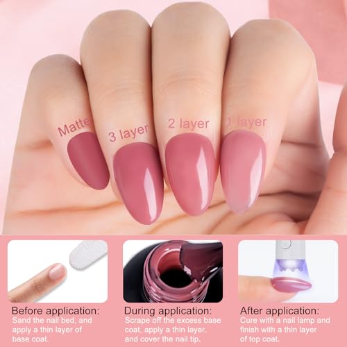Kit de Esmaltes de Gel Nude Milky White Pink 6 Colores 10ML miniatura 5