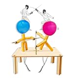 Bamboo Puppet Battle Game Kit, 18 Metal Weapons, DIY Fighting Toy