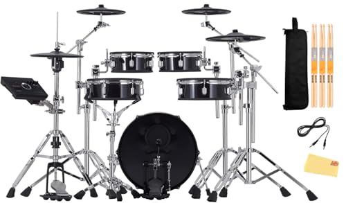 Roland VAD307 V-Drums Acoustic Design Electronic Drum Set Bundle with 3.5mm Audio Cable, Drumstick Bag, 3 Pairs of Drumsticks, and Austin Bazaar Polishing Cloth