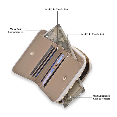 Image of Lavie Luxe Women's Diagonal Flap 25 Quilted Small Zip Wallet | Gift for Women
