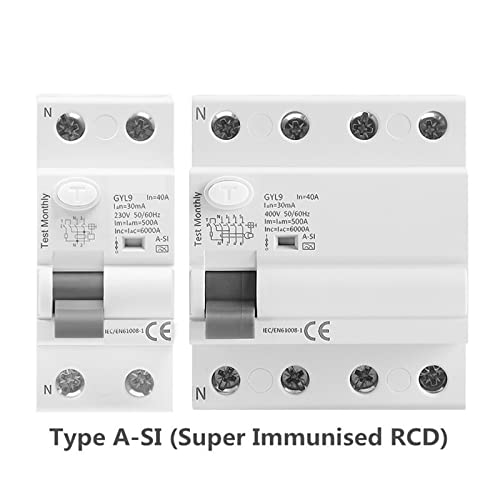 Disjoncteur Type A-SI 4P 40A 30mA temporisé différentiel pour tableau