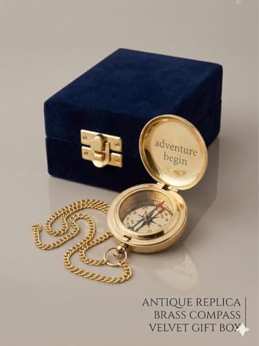Brújula de Bolsillo de Latón Personalizada con Cadena miniatura 3
