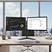 Mount-It! Dual Monitor Stand for Desk - Double Monitor Mount for 2 Screens up to 32 Inch and 17 Lbs - Free-Standing Base Swivel, Tilt, Rotates 360 Adjustable Arms - VESA Compatible High Grade Steel