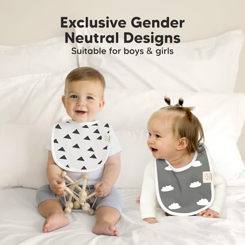 Image of 8-Pack Organic Baby Bibs for Boys, Girls - Soft Cotton Drooling and Teething Bibs for Baby Girl & Boy, Extra Absorbent, Easy To Clean & Put On for Toddler, Newborn, Infant 0-24 Months (Crossroads)