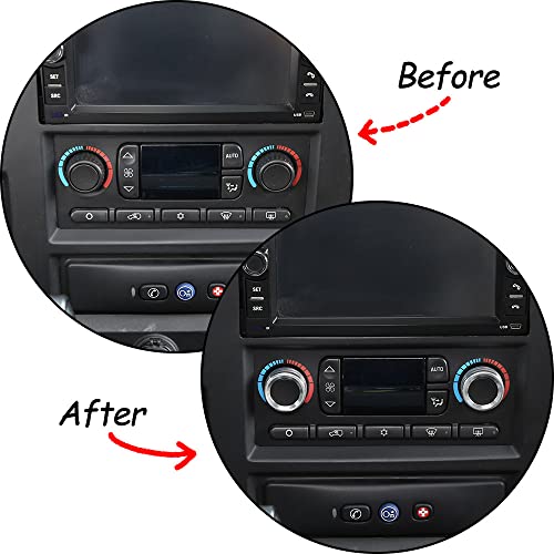 Aluminum Alloy Interior Air Conditioner Switch Knob Ring Cover Trim For Hummer H2 2003-2007,Ac Control Knob Cover Trim Accessories (Silver) #TOP1