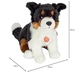 Teddy Hermann 91956 Hund Border Collie Tri-Color sitzend 30 cm, Kuscheltier mit idealem Recyclinganteil (Füllmaterial)