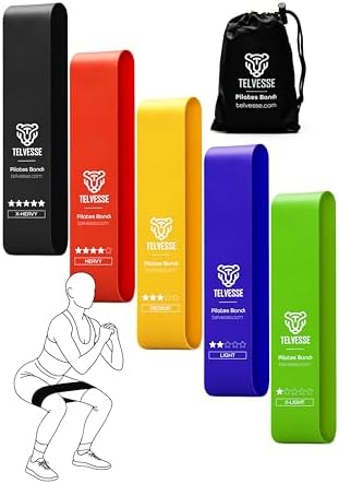 5’li Çantalı Pilates Direnç Bandı Seti | Egzersiz Squat Aerobik İçin Kapalı Uç Loop Lastik Mixed - Görsel 1