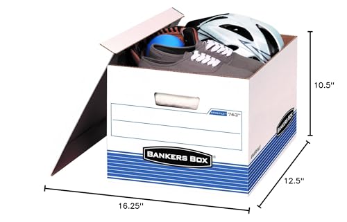 Bankers Box 20-Pack Medium Duty File Storage Boxes with Lids, FastFold Assembly, Letter/Legal, STOR, (0076315) - Image 4