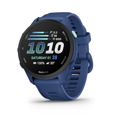 Image of Garmin Forerunner 70, Easy-to-Use GPS Running Smartwatch, Advanced Training Metrics and Recovery Insights, Up to 13 Days of Battery Life, Tidal Blue