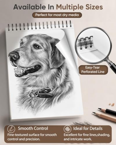 Image of Soucolor 9x12 Hardcover Sketch Book Thick Sketchbook Drawing Paper for Kids