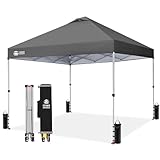 CROWN SHADES Tonnelle Pliante 3x3 Imperméable, Barnum Pliant de Jardin Exterieur, Pop Up Gazebo avec Sac de Rangement, UPF 50+, avec 4 Sac de Sable, Gris