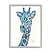 Stupell Industries Blue Giraffe Varied Collage Assortment Animal Painting Framed Wall Art, Design By Lisa Morales