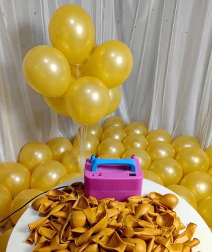 Image of 300 Pack Gold Balloons 12 Inch Pearlescent Golden Latex Party Balloon Bulk for Various Party Events Decorations