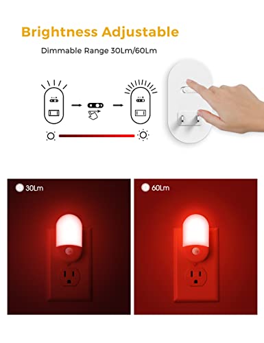 Image of L LOHAS LED Red Night Light, Motion Sensor Night Light, Sleep Aid Red,2Pack
