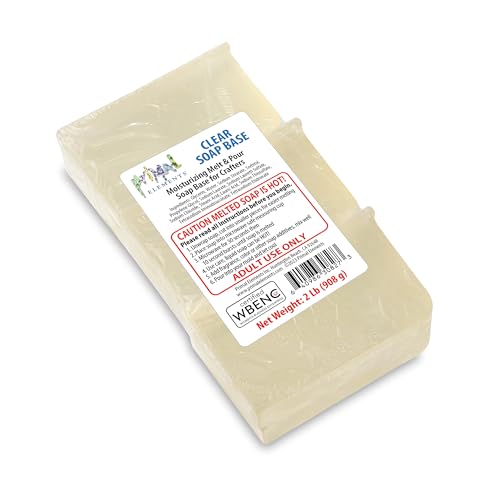 Primal Elements Clear Soap Base - Moisturizing Melt and Pour Glycerin Soap Base for Crafting and Soap Making Easy to Cut Unscented - 2 Pound