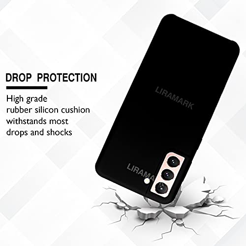 Image of LIRAMARK Liquid Silicone Soft Back Cover Case for Samsung Galaxy S21 (Black)