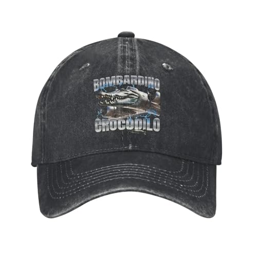 XDTINYR Gorras de béisbol Retro Italian Brainrot Bombardino Crocodilo Sun Unsex Trucker Lavado Caza Transpirable Regalos de Camping Regalos Algodón cómodo