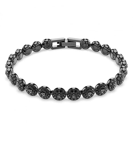 Swarovski Bracciale Angelic Taglio Tondo, Nera, Placcato Rutenio Nero