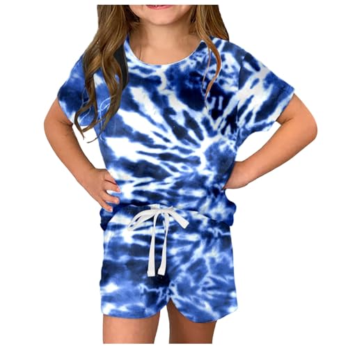 Conjunto de camiseta y pantalones cortos de verano para niñas amantes de la música con bolsillos