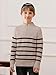 Haloumoning Boys Striped Quarter Zip Sweater Kids Fashion Long Sleeve Knit Pullover Sweaters Tops 5-14 Years Khaki