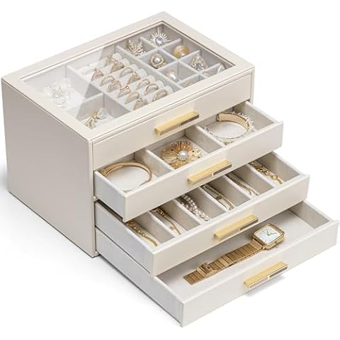 Vlando Large Jewellery Box with 4 Drawers Cover