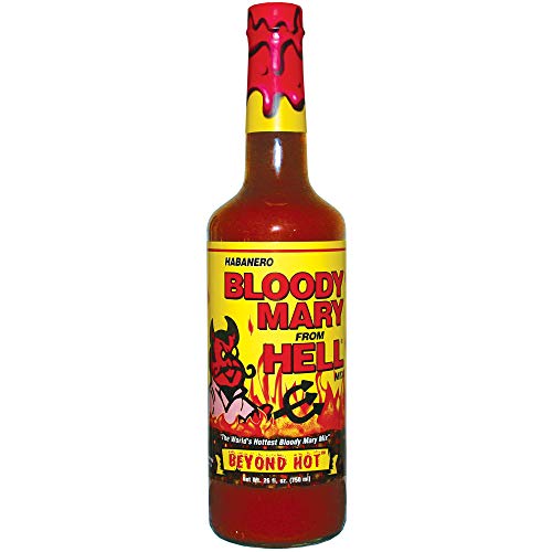 bloody hell hot sauce - Bloody Mary Mix From Hell – Spicy Cocktail Mixer with Habanero Pepper - 26oz. - Perfect Spicy Bloody Mary Mix - Just Add Your Favorite Vodka or Tequila and Enjoy