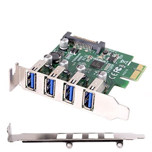 Chenyang HUB USB 3.0 PCI a Adaptador de Tarjeta de expansión PCI E Express de 4 Puertos de Perfil bajo