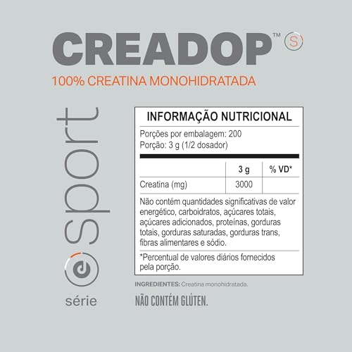 Refil Creadop 600g - 100% Creatina Monohidratada Natural Elemento Puro