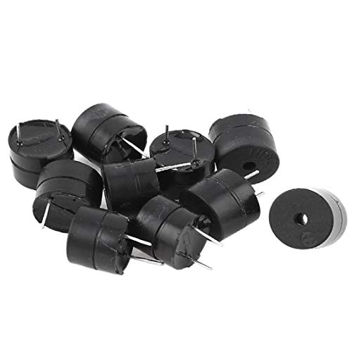 NEW LON0167 10 Pieces Industrial Electronic Continuous Sound Buzzer Black DC 12V 12mmx9.5mm(10 Pieces Industrial Electronic Dauerton Buzzer Schwarz DC 12V 12mmx9.5mm