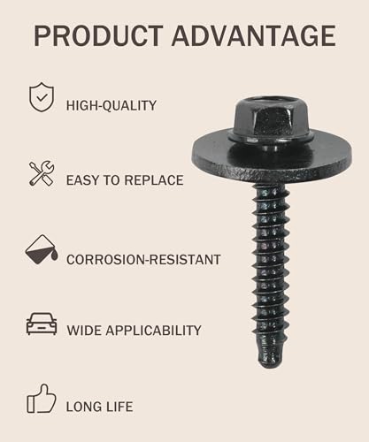 Bylikeho KTLXTJ0001 20 Pcs Car Bolts,Auto Parts Automotive Bolts,Bumper Cover Splash Shield Fender Liner Bolt,Car Accessories Automotive Fastener Fender Bumper Cover Wheelhouse Bolt Screw,Replace 11570498 thumb #2