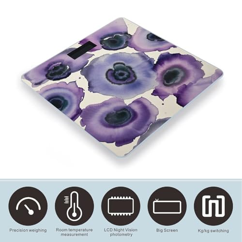 Báscula digital de baño con pantalla LED y plataforma 10 in×10 in miniatura 3