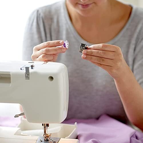 25 Pieces Sewing Machine Bobbins,Plastic Clear Sewing Machine Bobbins with Storage Box Universal Sewing Machine Accessories for Most Brother,Singer,Janome Household Sewing Machines,Transparent