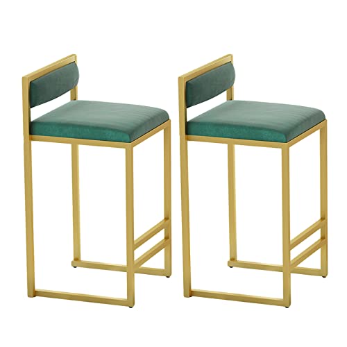 Juego de 2 taburetes de bar con altura de mostrador, taburetes de bar tapizados de terciopelo con respaldo bajo, taburetes de bar de isla de cocina, sillas altas de comedor para pub bar The vast ocean