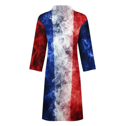 Bata de baño ligera para hombre con diseño de la bandera de Francia 6