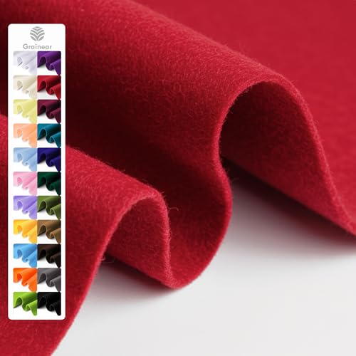 Red Soft Felt Fabric Sheet 18 x 36 1.6mm Thick - Premium Craft Felt for Sewing DIY Projects Embroidery Decoration - Durable & Fade Resistant