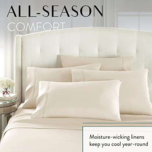 Danjor Linens Twin Bunk Bed Sheets w/ 2 Pillowcases, Lightweight Brushed Microfiber Deep Pockets, 4 Piece Fitted Bedding Sets, Cream - Thumbnail 6