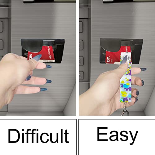 Image of 3PCS Credit Card Puller, Cute Debit Bank Card Grabber for Long Nails ATM Keychain Women with Plastic Clip