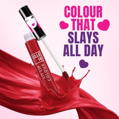 Image of Elle 18 Lit Lip, Matte Finish, Flattering Nude, 16 hrs Long Lasting Liquid Lipstick, Smudge and Transfer Proof Lipstick, One-stroke application, Quick Drying | 5.6 ml (Pack of 2)