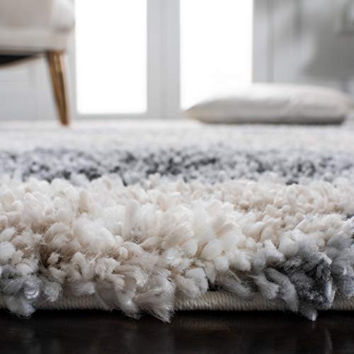 Tapete SAFAVIEH Area Rug 8x10 Fontana Shag Gris y Marfil miniatura 5