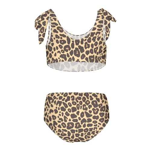 KLL Cheetah Print Girl 2 Piecing Bikini Set Beach Bathing Suit Swimwear Cute Shoulder Strap2