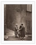 Gossiping - French Women - Bezannes France - Vintage Sepia Toned Photograph by Alan Houghton - Fine Art Rolled...